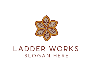 Brown Autumn Flower logo design