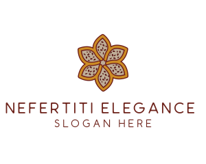 Brown Autumn Flower logo design