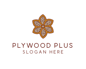 Brown Autumn Flower logo design