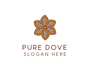 Brown Autumn Flower logo design