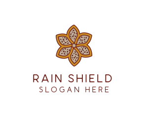 Brown Autumn Flower logo design