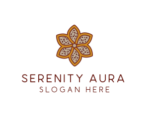 Brown Autumn Flower logo design