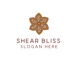 Brown Autumn Flower logo design