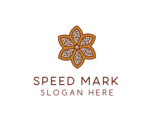 Brown Autumn Flower logo design