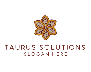 Brown Autumn Flower logo design