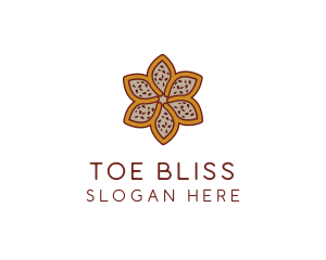 Brown Autumn Flower logo design