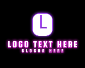 Edm - Neon Light Letter logo design