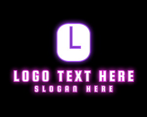 Naughty - Neon Light Bar logo design