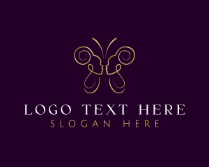Expensive - Elegant Butterfly Lady logo design