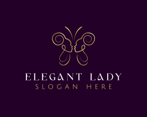 Elegant Butterfly Lady logo design
