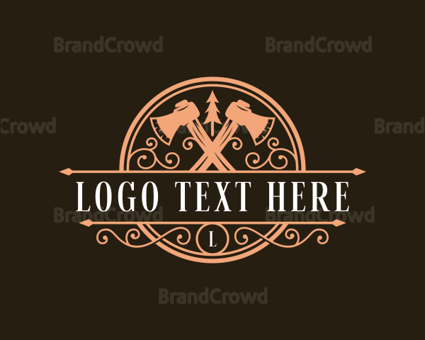 Woods Lumberjack Axe Logo