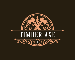 Woods Lumberjack Axe logo design