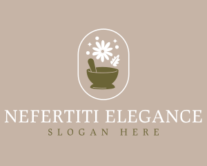 Elegant Potpourri Mortar Pestle logo design