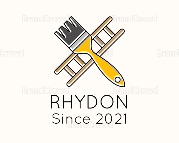Ladder Paint Brush Tool Logo