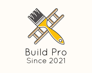 Paint Brush - Ladder Paint Brush Tool logo design