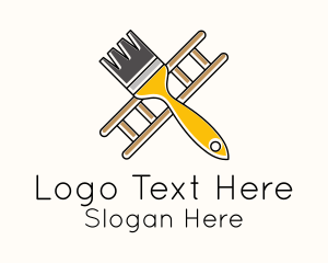 Ladder Paint Brush Tool Logo