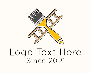 Ladder - Ladder Paint Brush Tool logo design