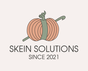 Skein - Squash Yarn Ball logo design