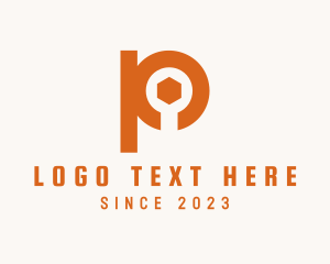 Maintenance - Industrial Tools Letter P logo design