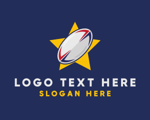 Rugby League - Rugby Ball Star logo design