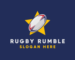 Rugby - Rugby Ball Star logo design