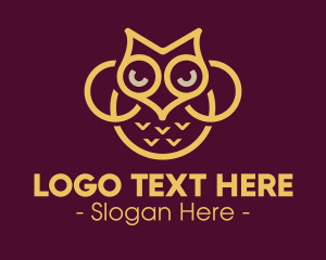 Owl - Gold Horned Owl logo design