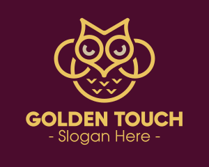 Gold Horned Owl logo design