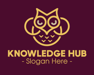 Gold Horned Owl logo design