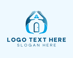 Modular - Blue House Hands logo design