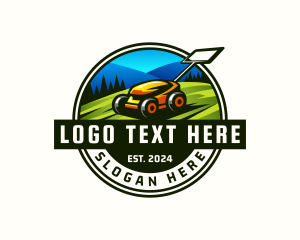 Grass Lawn Mower Logo