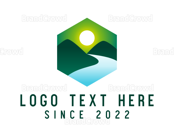 Outdoor Mountain River Logo