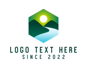 Ecology - Outdoor Mountain River logo design