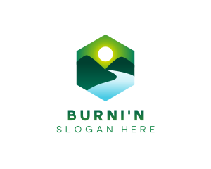 Outdoor Mountain River  logo design