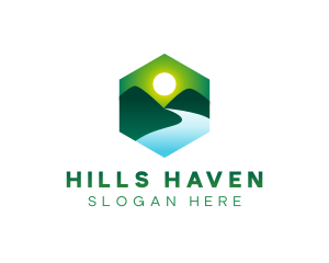 Hills - Outdoor Mountain River logo design