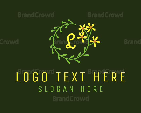 Ornamental Sunflower Beauty Logo