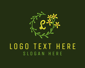 Ornamental Sunflower Beauty Logo