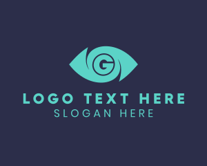 Teal - Surveillance Eye Letter G logo design