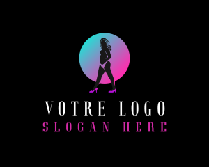 Strip - Naught Sexy Woman logo design