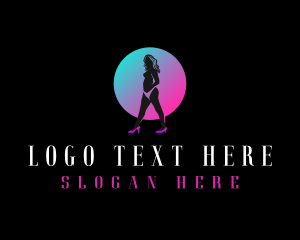 Strip Club - Naught Sexy Woman logo design
