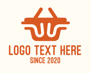 Shop - Orange Shopping Basket logo design