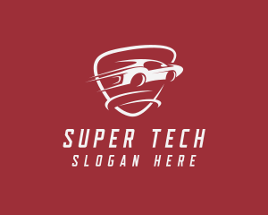 Super Car Racing Shield logo design