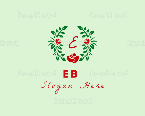 Simple Rose Wreath Flower Logo