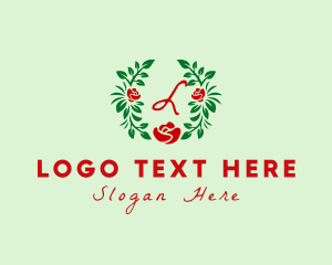Simple - Simple Rose Wreath Flower logo design