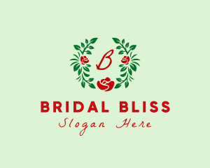 Bride - Simple Rose Wreath Flower logo design