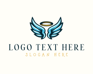 Angelic - Heaven Halo Wings logo design