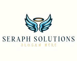 Seraph - Heaven Halo Wings logo design