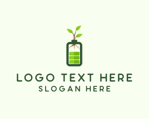 Clean Energy - Eco Charging Battery logo design