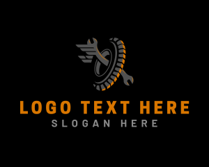 Wheel - Tire Mechanic Wrench Tool logo design