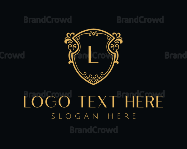 Gold Ornate Shield Logo