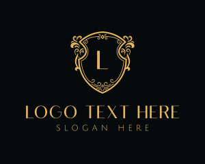 Luxury - Gold Ornate Shield logo design